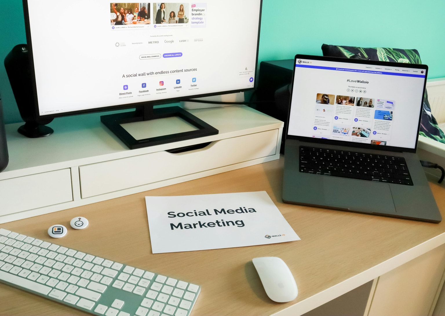Social media marketing workspace