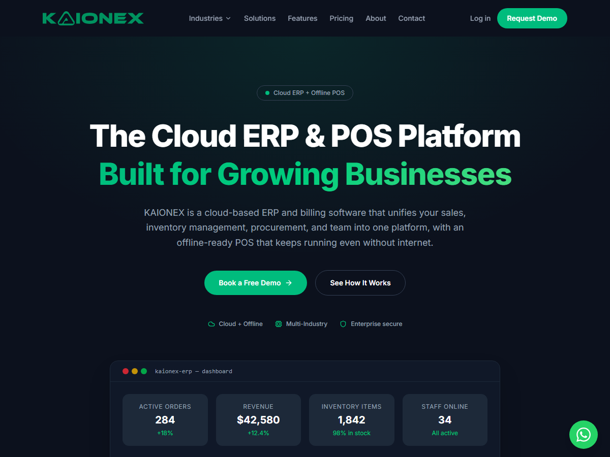 KAIONEX cloud ERP and POS platform